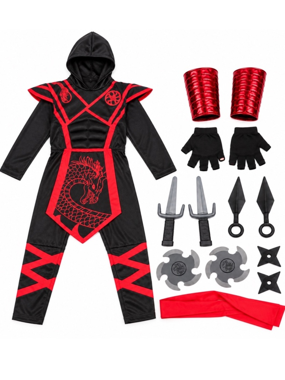 NWOT - Spooktacular Creations Kids Red Dragon Ninja Costume | Size Small